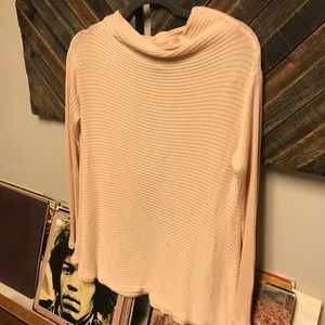 Free people soft pink sweater open back